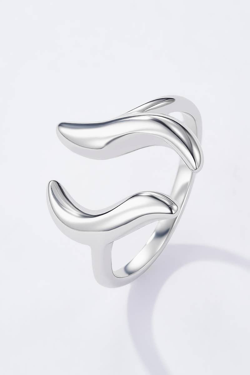 Bague ouverte ondulées en acier inoxydable ZOÉ