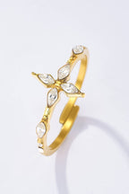 Bague Croix scintillante en acier inoxydable ROXANE