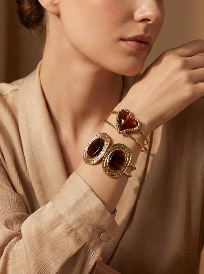 Bracelet jonc Élégance Cœur en acier inoxydable ALICE