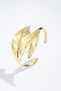 Bracelet jonc feuilles en acier inoxydable ABIGAIL
