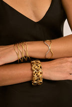 Bracelet jonc ondulé en acier inoxydable ISLA