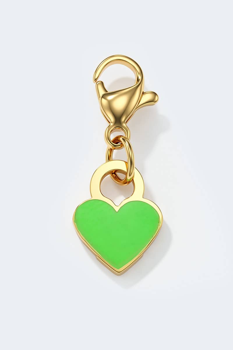 Charm breloque cœur émaillé coloré en acier inoxydable ÉMILIE