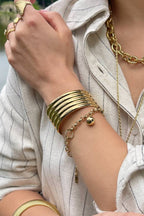 Bracelet jonc Dune Lumineuse en acier inoxydable LÉNA
