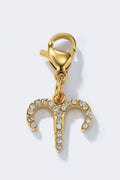 Charm signe du zodiaque scintillant en acier inoxydable