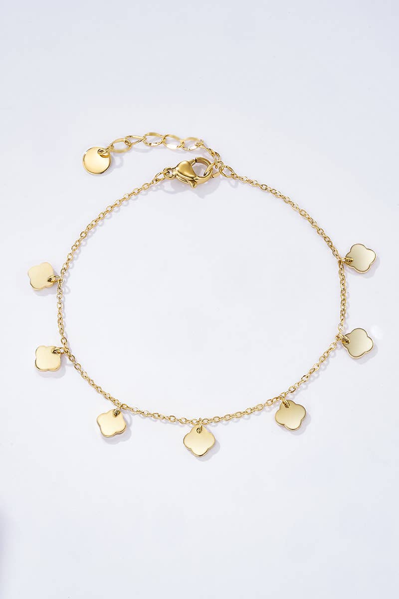 Bracelet Trèfle Doré en acier inoxydable ZOE