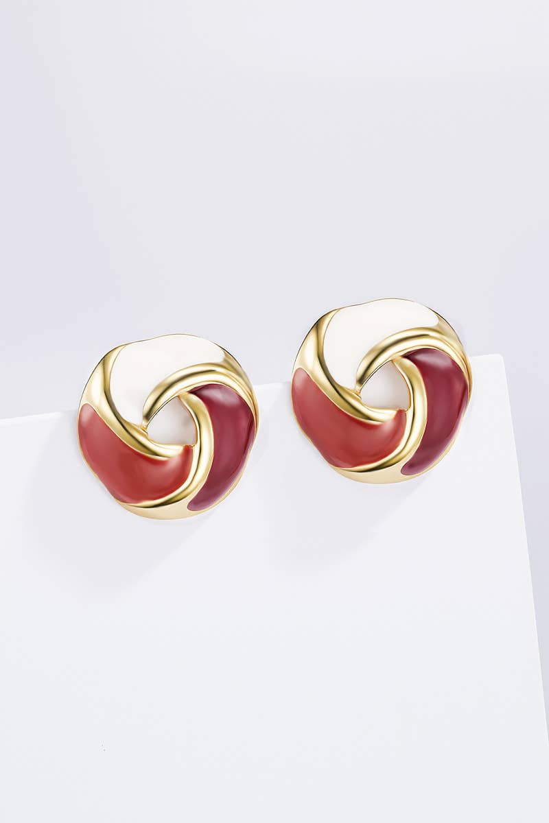 Boucles d'oreilles entrelacées émaillées en acier inoxydable BROOKE