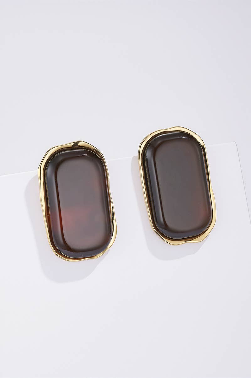 Boucles d'oreilles Rectangle Chic en acier inoxydable LAUREN