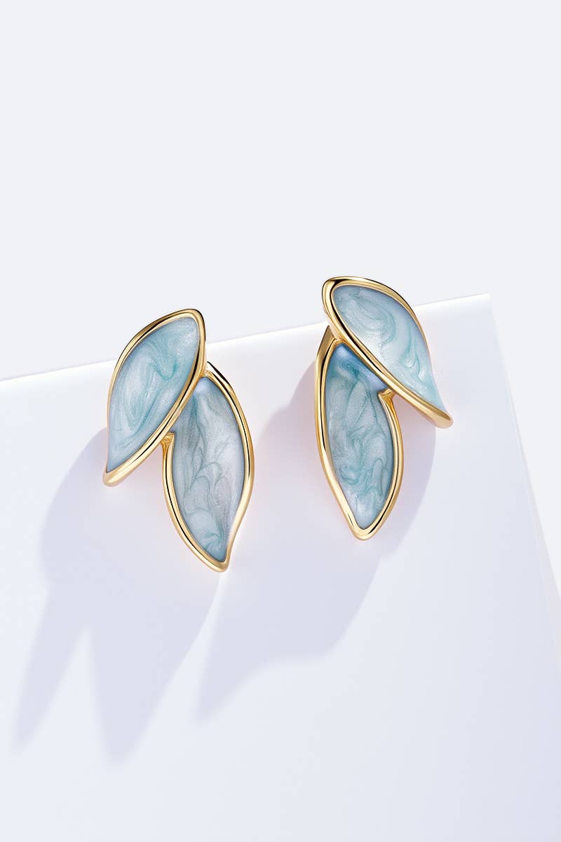 Boucles d'oreilles Feuilles Nacrées en acier inoxydable MARIE