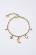 Bracelet breloques lune étoile et soleil en acier inoxydable MILA