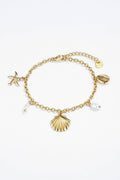 Bracelet coquillage doré en acier inoxydable REBECCA