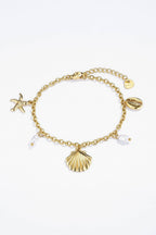 Bracelet coquillage doré en acier inoxydable REBECCA