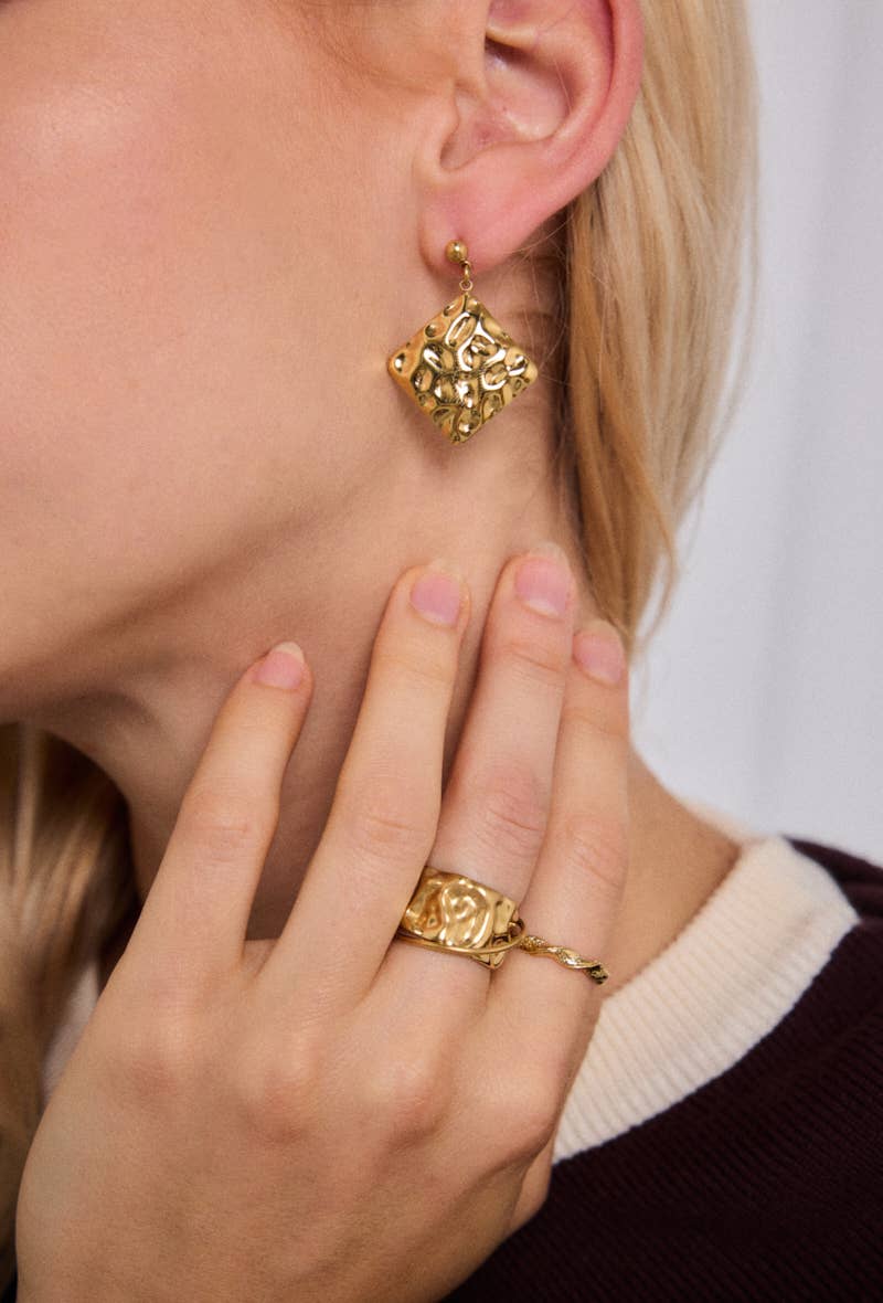 Boucles d'oreilles Reflets Dorés en acier inoxydable PAULINE