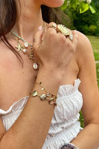 Bracelet coquillages en acier inoxydable EMILY