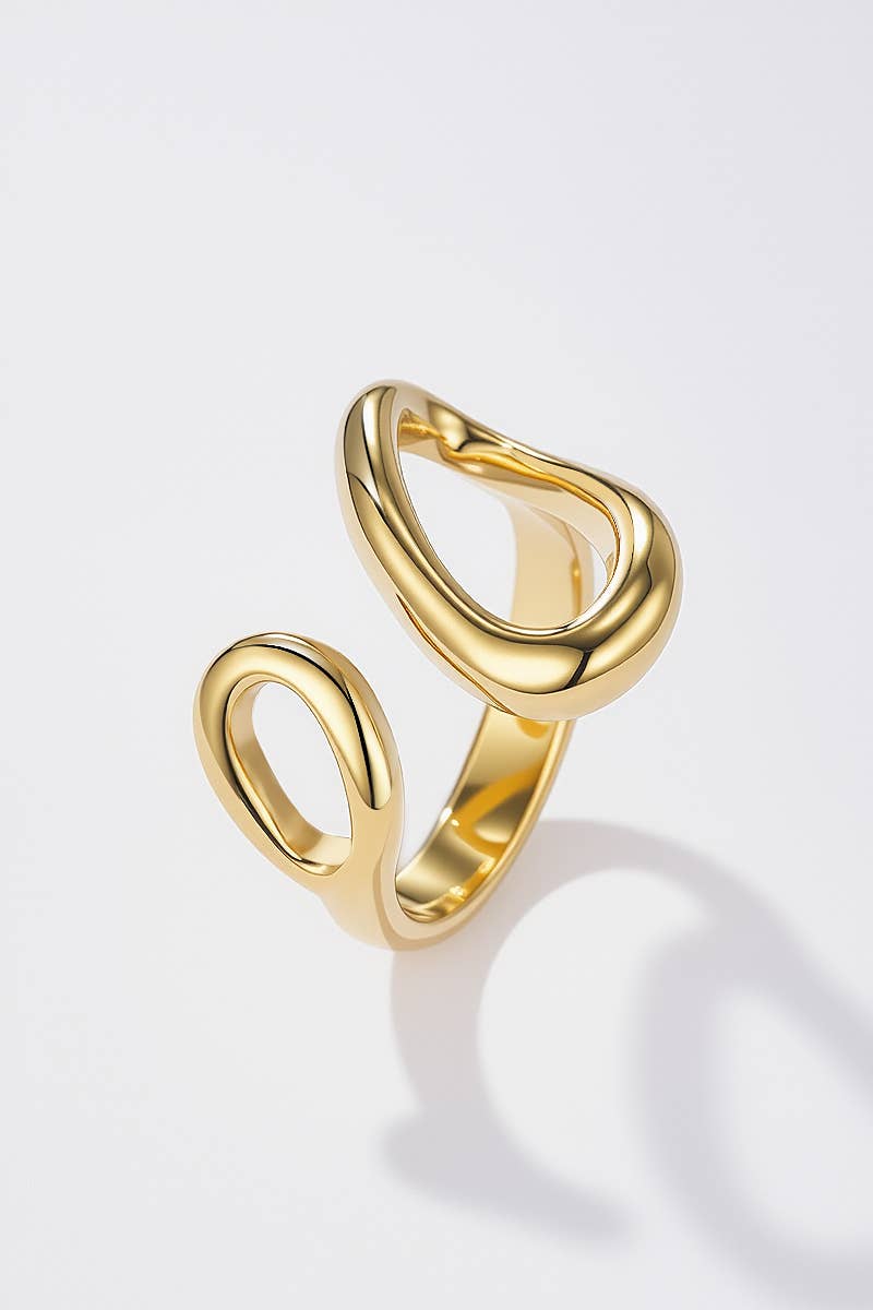Bague ovale asymétrique en acier inoxydable ADELE