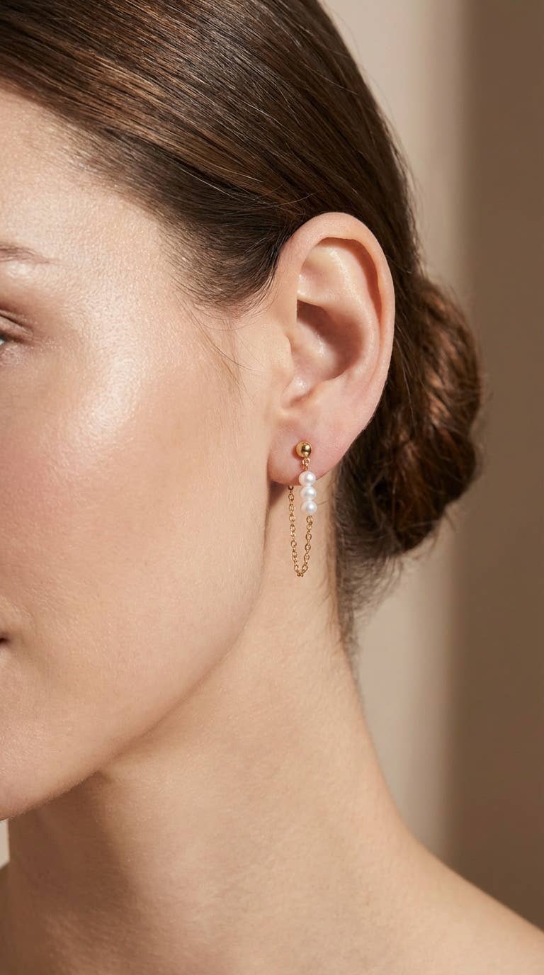 Boucles d'oreilles Perles Bohèmes en acier inoxydable VICTORIA